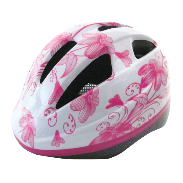 Casco EARLY RIDER - S (52-56 cm), Flowers, bianco rosa - S (52-56 cm), Flowers, bianco rosa