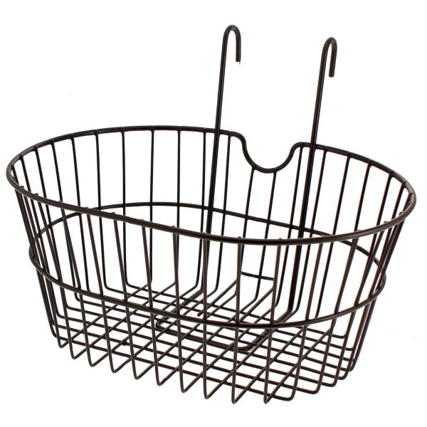 Front basket WIDE MESH WITH HOOKS - black - black