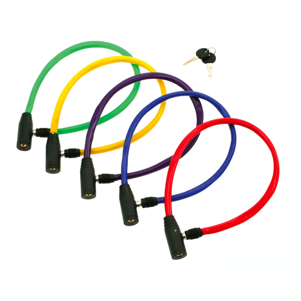 Catena Di Sicurezza A Spirale Per Bicicletta: Lucchetto In Acciaio Con Rivestimento PVC Antigraffio - 2 Chiavi Incluse