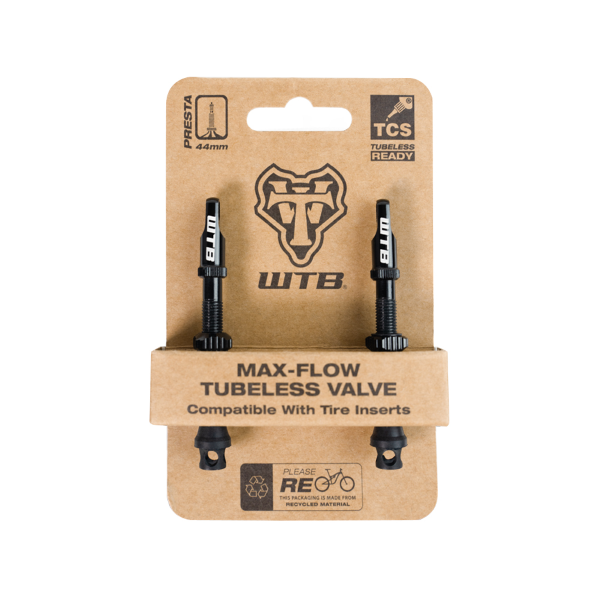 Coppia valvole tubeless TCS AL MAX-FLOW compatibile inserti copertoni - 46 mm, nero - 46 mm, nero
