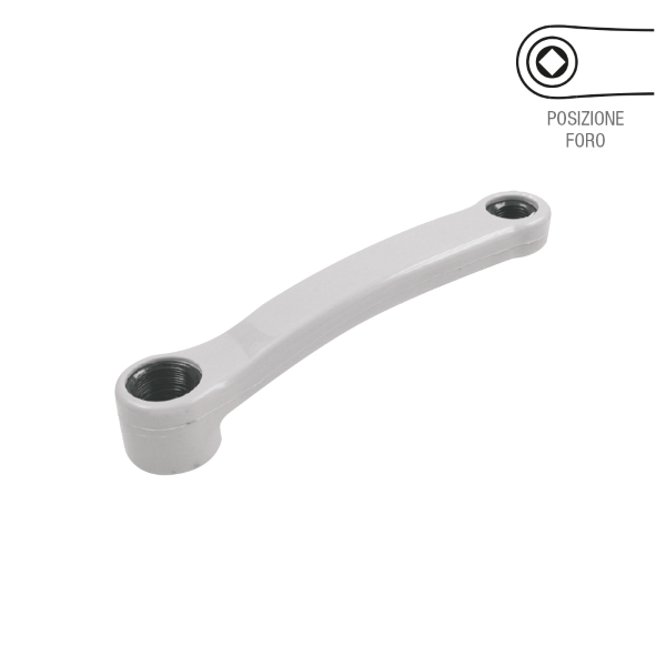 Pedivella sinistra ACCIAIO PERNO QUADRO PIEGATA - 170 mm, grigio - 170 mm, grigio