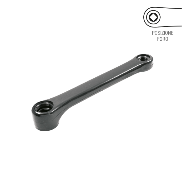 Pedivella sinistra ACCIAIO PERNO QUADRO PIEGATA - 170 mm, nero - 170 mm, nero